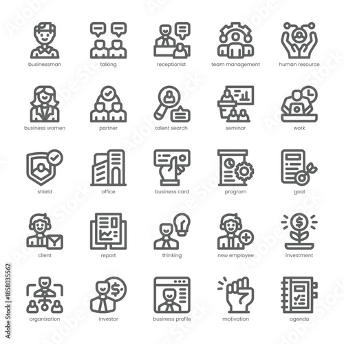 Business People Icon pack for your website, mobile, presentation, and logo design. Business People Icon outline design. Vector graphics illustration and editable stroke.