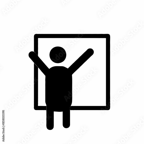 Person standing confidently in front of a blank presentation board