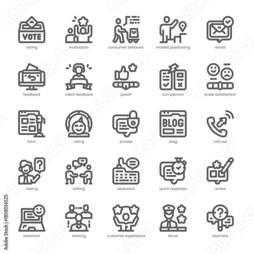Feedback Icon pack for your website, mobile, presentation, and logo design. Feedback Icon outline design. Vector graphics illustration and editable stroke.