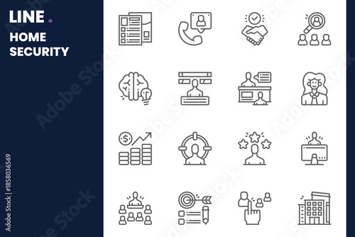 Home Security Icon pack for your website, mobile, presentation, and logo design. Home Security Icon outline design. Vector graphics illustration and editable stroke.