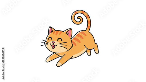 Cute cartoon cat and mouse characters having fun together