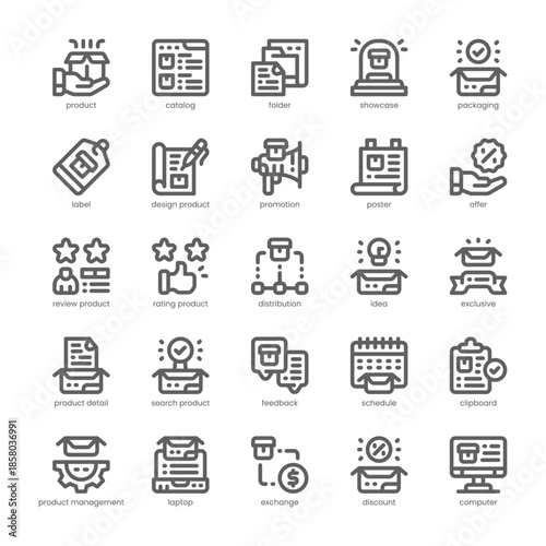 Product Listings Icon pack for your website, mobile, presentation, and logo design. Product Listings Icon outline design. Vector graphics illustration and editable stroke.