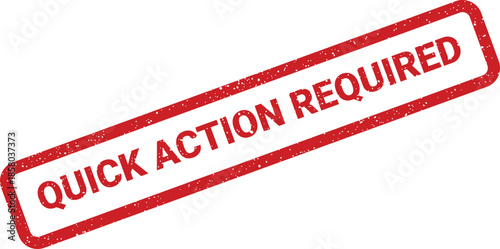Grunge textured rubber stamp indicating swift action is required for important business processes or urgent tasks