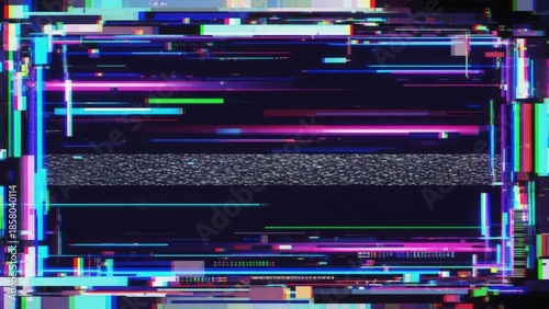 Abstract Glitch Art Background with Digital Noise and Corrupted Data.