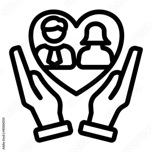 Social Care Family Engagement Responsibility Icon from Help and Support Icon Collection (Outline style)
