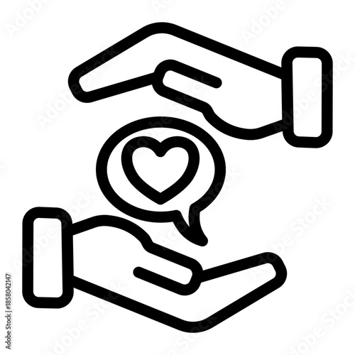 Rescue Donation Empathy Assistance Icon from Help and Support Icon Collection (Outline style)