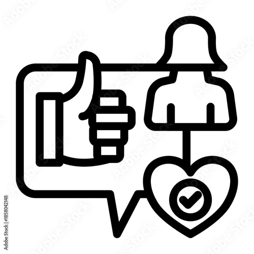 Influencer Recommendation Reliable Endorsement Icon from Help and Support Icon Collection (Outline style)