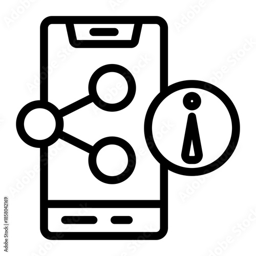 Smartphone Phone Information Sharing Icon from Help and Support Icon Collection (Outline style)