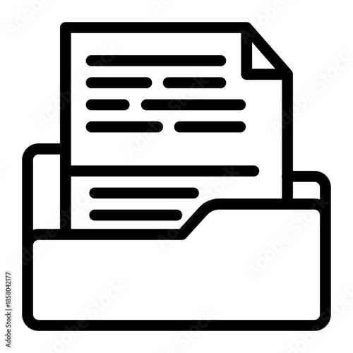Document Folder Archive Details Icon from Help and Support Icon Collection (Outline style)