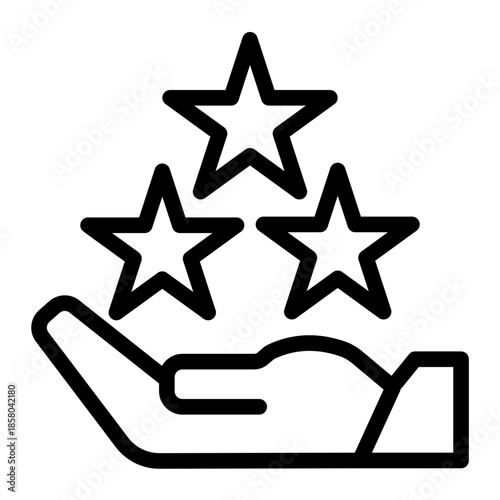 Favorite Stars Rate Evaluation Icon from Help and Support Icon Collection (Outline style)