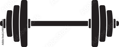 Barbell Icon Dumbbell Silhouette Vector