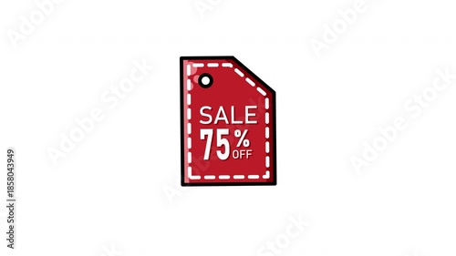 Sale 75 Percent Off Price Tag Animation Icon