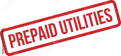 Red grunge texture stamp mark signifying prepaid utilities, useful for billing statements and service payment confirmations