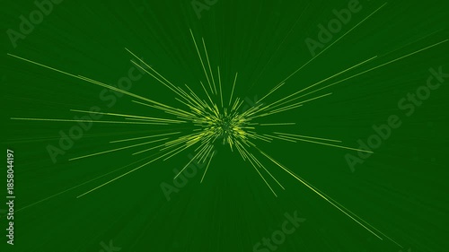 Abstract Neon Green Speed Lines Bursting on Dark Background, High-Tech Energy Explosion