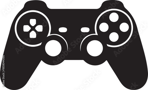 Gaming Controller Silhouette Vector Illustration,Video Game Controller Silhouette Vector