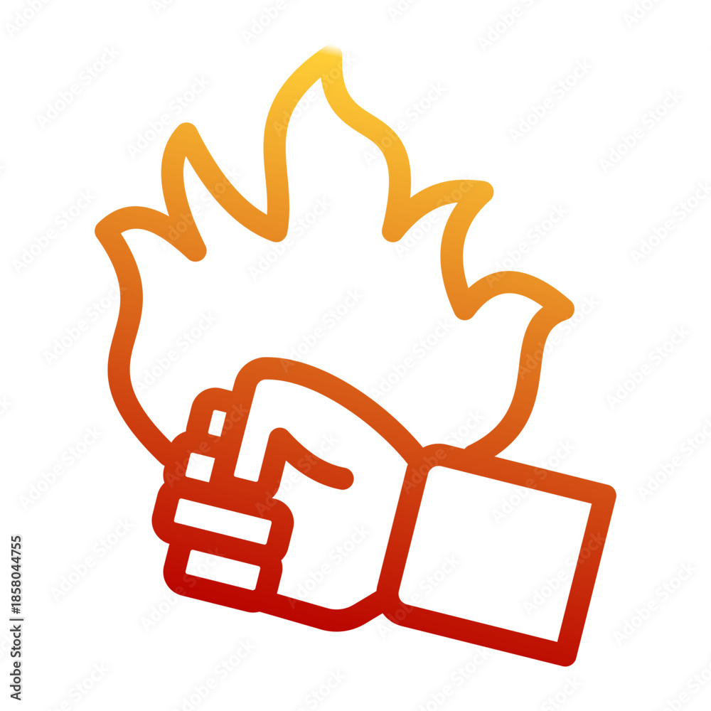 Fototapeta premium Empowerment Strength Powerful Spirit Icon from Help and Support Icon Collection (Outline Gradient style)