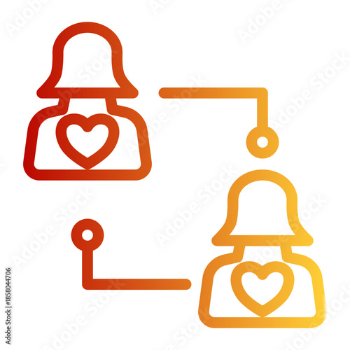 Emotional Sympathy Charity Relationship Icon from Help and Support Icon Collection (Outline Gradient style)