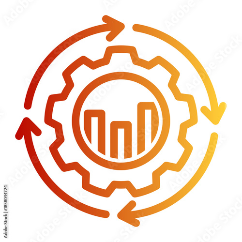 Sustainable Continuous Improvement Continuity Icon from Help and Support Icon Collection (Outline Gradient style)