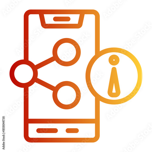 Smartphone Phone Information Sharing Icon from Help and Support Icon Collection (Outline Gradient style)