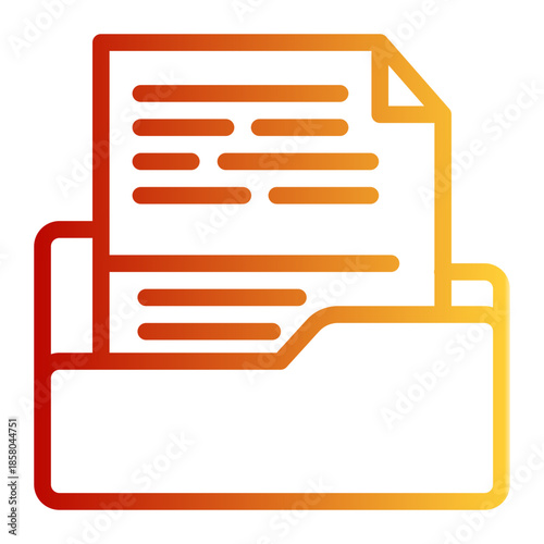 Document Folder Archive Details Icon from Help and Support Icon Collection (Outline Gradient style)
