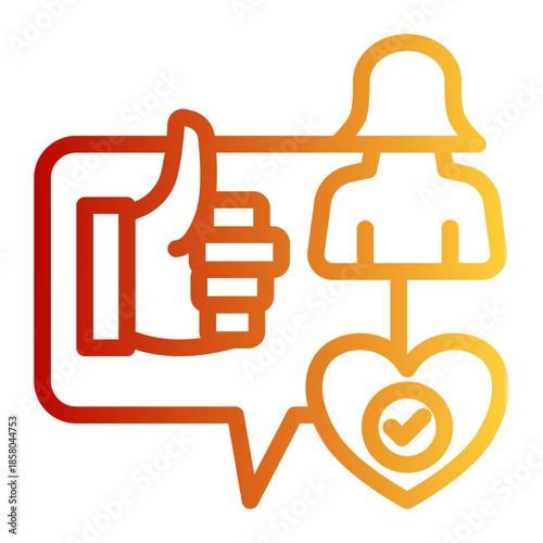 Influencer Recommendation Reliable Endorsement Icon from Help and Support Icon Collection (Outline Gradient style)