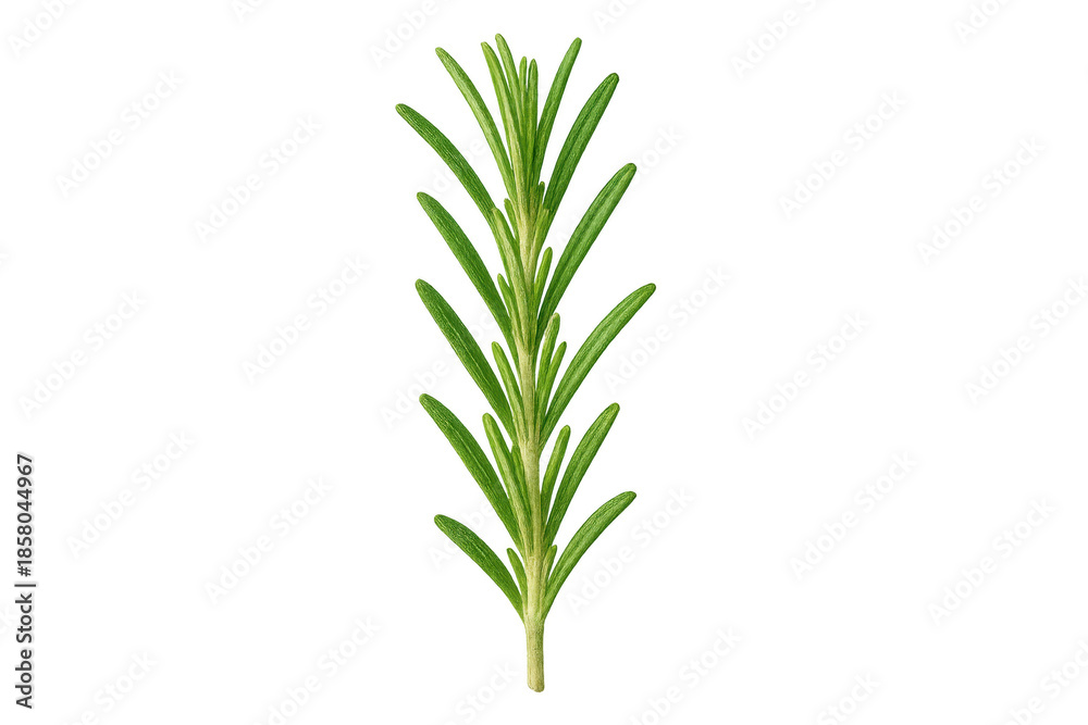 Fototapeta premium Fresh green rosemary sprig on transparent background