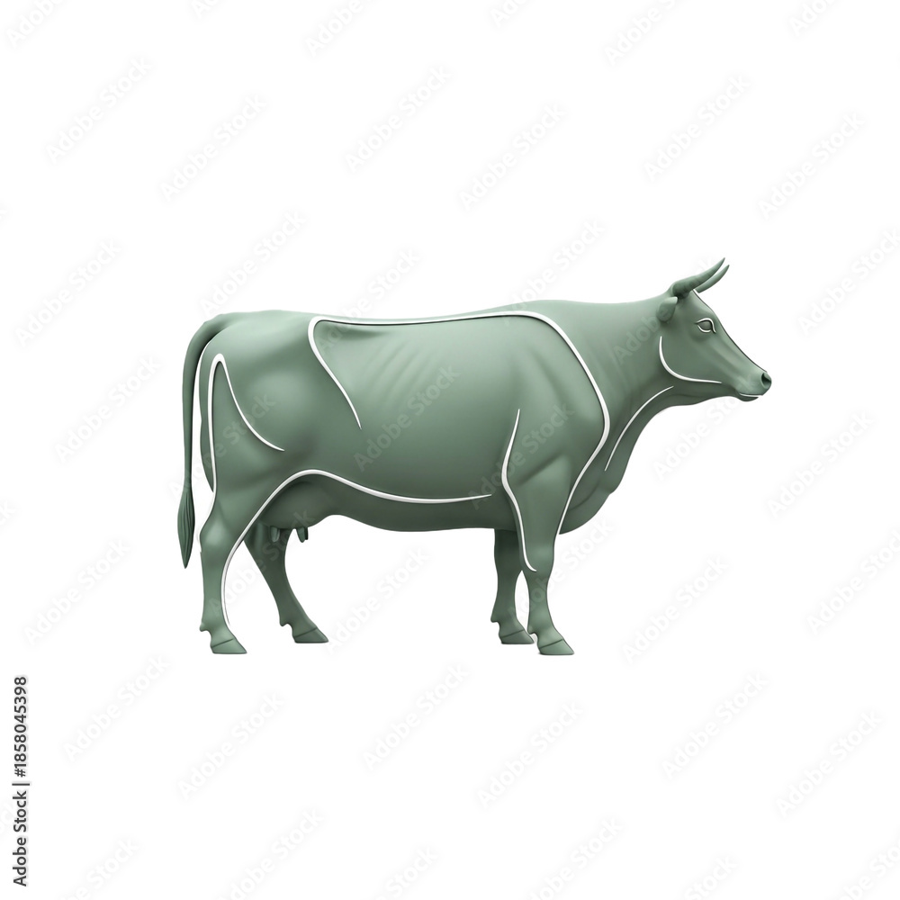 Fototapeta premium A serene sculpture of a bull showcasing artistic detail and form standing proudly.
