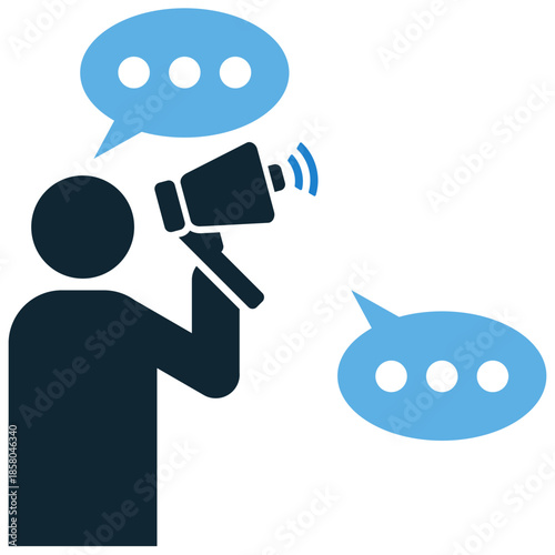 Campaign icon vector for marketing and political movements. Ideal for illustrating promotion, advertising, voting, and spreading messages.