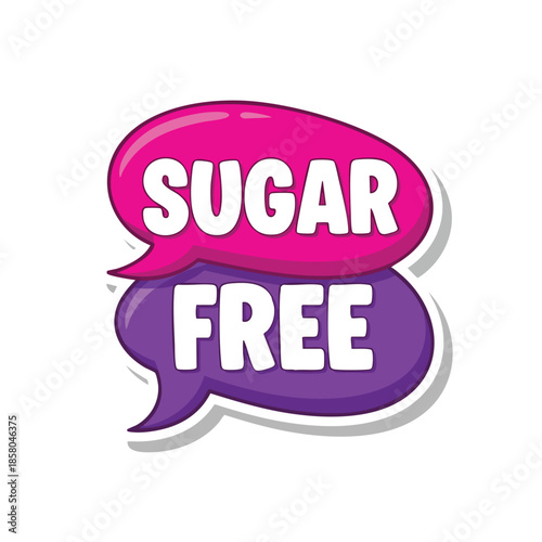Sugar Free Message Bubbles Conveying Health Awareness and Dietary Choices