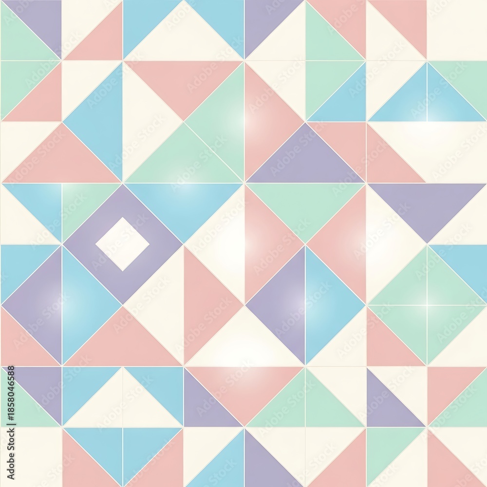 Fototapeta premium Geometric pattern design in pastel colors with abstract shapes and soft gradients