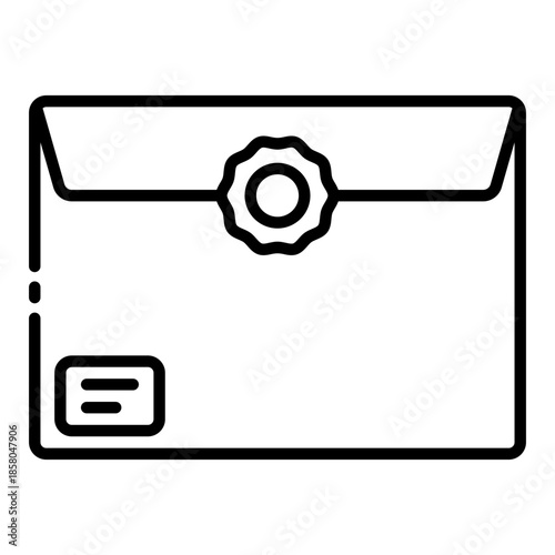 envelope icon. Mail container. send and deliver written message. Communication