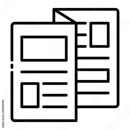 brochure icon. printed information material. present business details. Marketing advertising