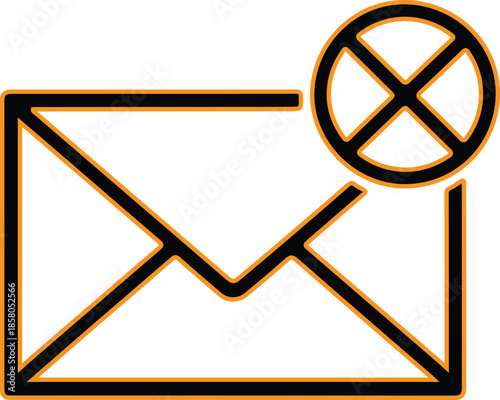 Email with error symbol