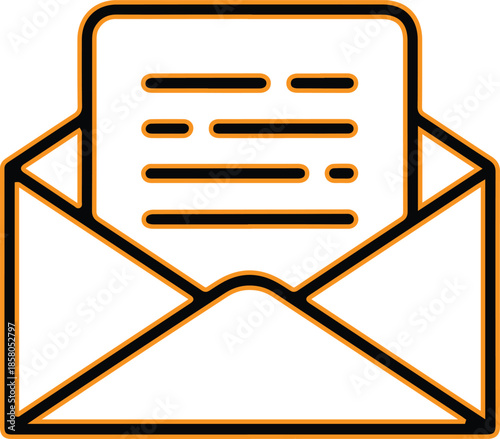 Open letter in envelope