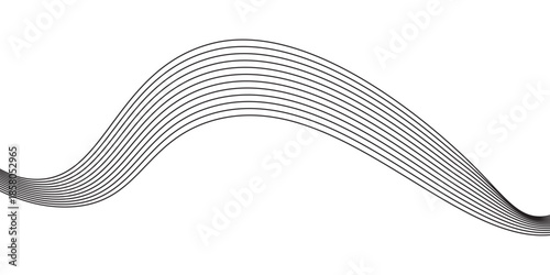 Line art abstract vector illustration. Wavy lines.