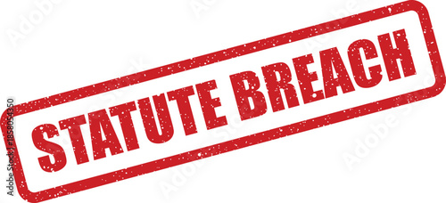 Distressed red grunge rubber stamp marking a violation of established legal regulations or rules