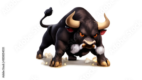 Black Bull on white background