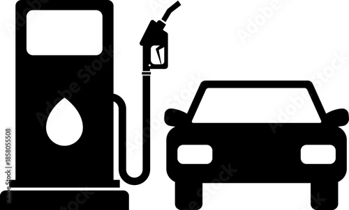 Car refueling at gas station