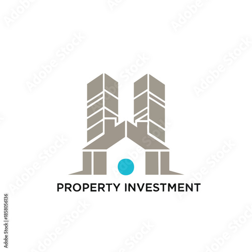 Modern Building Logo Design Representing Property Investment Opportunities and Real Estate Ventures