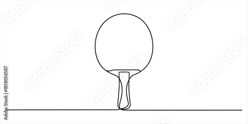 Continuous line art drawing of a ping pong paddle or table tennis racket illustration Vector, illustration