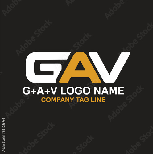 gav logo name, new business creative and modern minimal gav logo design, typography and text design gav , letter mark gav logo design