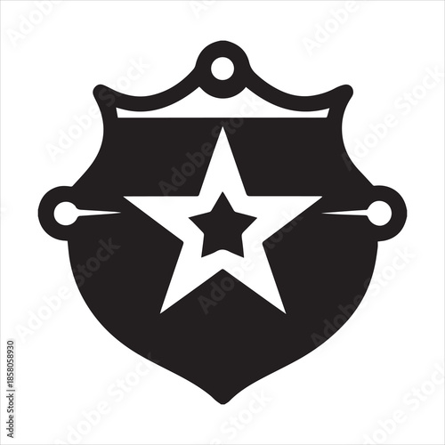 Sheriff Badge Silhouette Vector Illustration