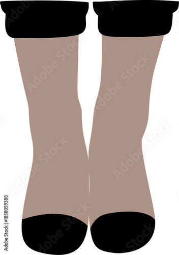 Long Socks Flat Vector Illustration
