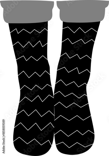 Long Socks Flat Vector Illustration