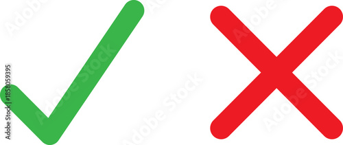 Checkmark and cross symbols