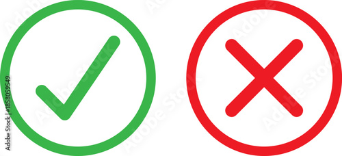 Check mark and cross symbols