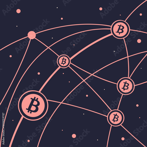 Abstract Bitcoin Network Illustration