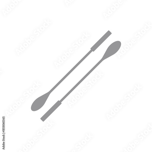 Flat vector illustration of laboratory spatula used for scientific research and education.