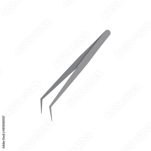 Flat vector illustration of laboratory tweezers used for scientific research and education.
