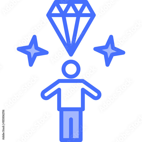 Human Dignity blue icon